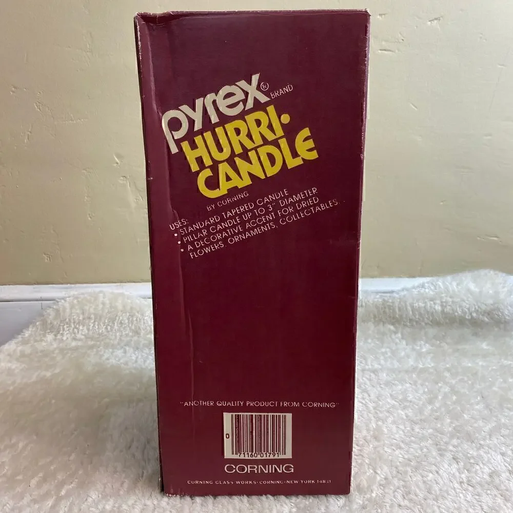 Vintage In Box Pyrex Hurri-Candle Clear Glass Globe Tall Large Decorative